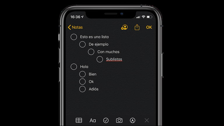 Un truco de iPhone desconocido: así puedes crear listas dentro de listas